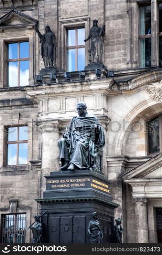 Sculpture of Friedrich August in Zwinger Palace in Dresden. Germany. Historical Monument of King.. Sculpture of Friedrich August in Zwinger Palace. Dresden. Germany. Historical Monument King
