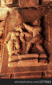 Sculpture of Lord Lakshman cutting nose of Shurpanakha at the Vittala Temple, Hampi, Karnataka, India. Sculpture of Lord Lakshman cutting nose of Shurpanakha at the Vittala Temple, Hampi, Karnataka, India.