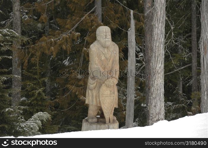 Sculpture of man at Whistler