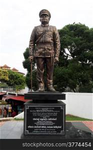 Sculpture of officer on the street in Kandy, Sri Lanka