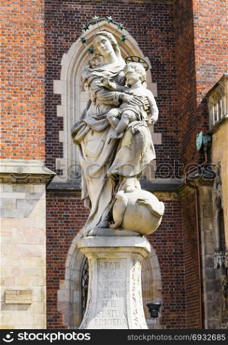 Sculpture of the Virgin and Child. Wroclaw. Poland