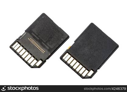 SD cards isolated on white background