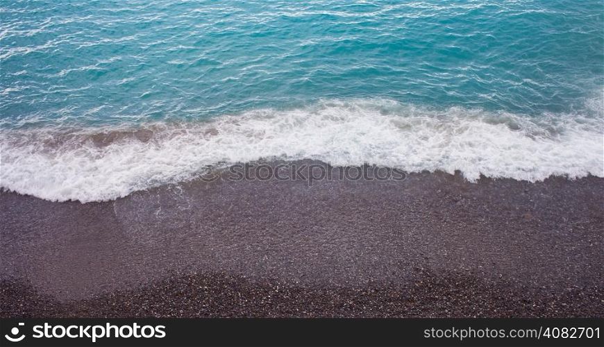 Sea and beach from above, horizontal image