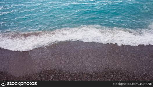 Sea and beach from above, horizontal image