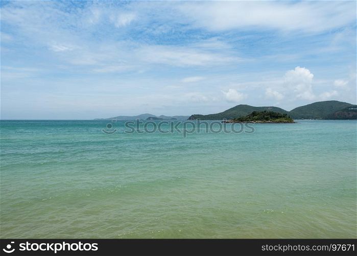 sea and island with blue sky in asia