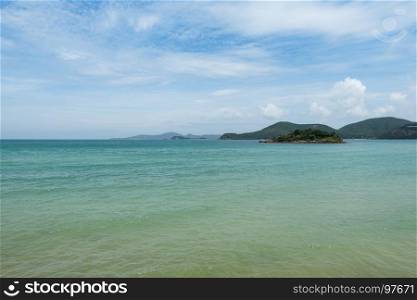 sea and island with blue sky in asia
