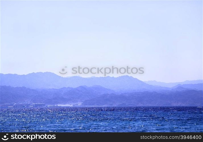 Sea and mountains, may be used as background