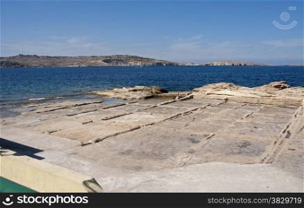 sea and salt plates on north malta