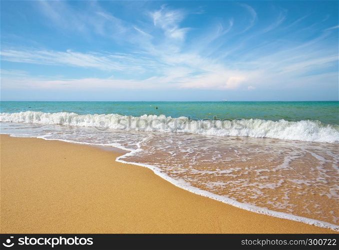 Sea and sand on the beach. Romantic composition.