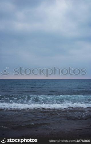 sea and sky. Blue sea with waves and sky
