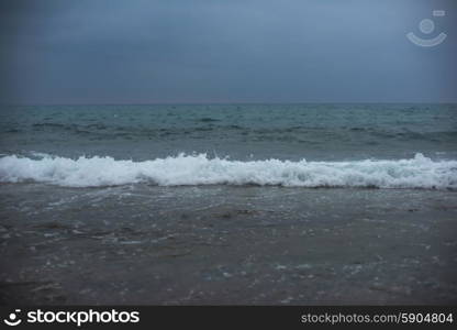 sea and sky. Blue sea with waves and sky