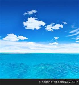 Sea and sky. Sea and sky. Tropical quad composition outdoor scene. Sea and sky