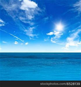 Sea and sky. Sea and sky. Tropical quad composition outdoor scene. Sea and sky