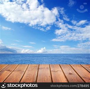sea and wooden platform