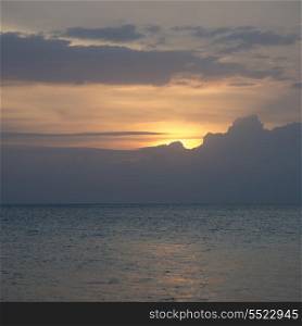 Sea at sunset, Utila, Bay Islands, Honduras