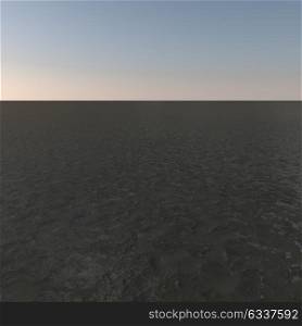 Sea background with sky, square image, 3d render