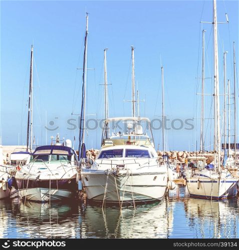 Sea bay with yachts. yachts at sea port