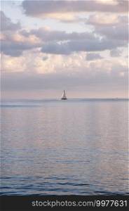 Sea, clouds and sailing off the coast of Majorca