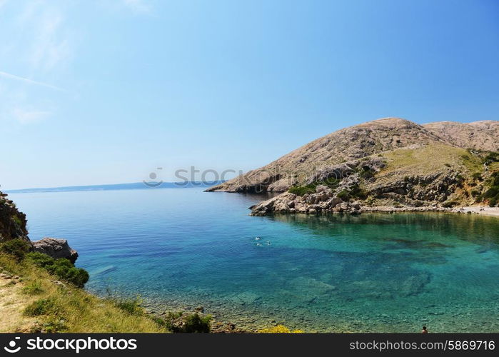 sea coast, mountains and rocks