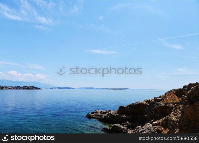 sea coast, mountains and rocks
