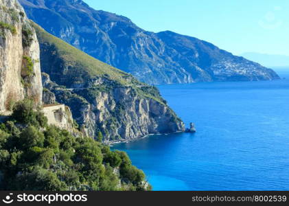 Sea coastline view . Amalfi Coast (Italy). January 2015.