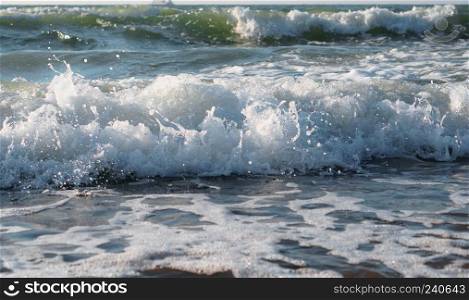 sea foam, seascape, waves on the sea, storm on the Baltic sea. waves on the sea, seascape, sea foam