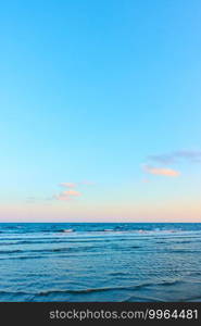 Sea horizon and blue sky, may be used as background