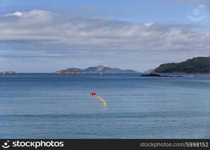 sea in Baiona, Pontevedra, a tourist town located in the Ria de Vigo. Galicia, Spain