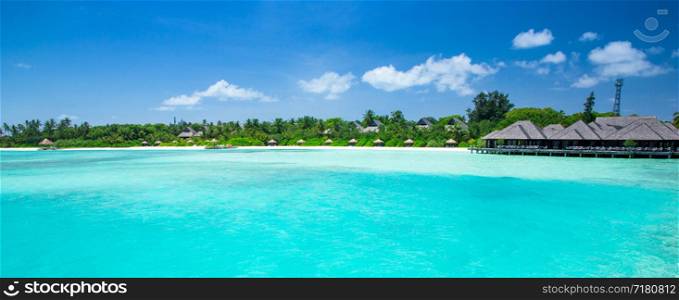 sea in Maldives. tropical beach in Maldives with blue lagoon