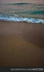 sea in the evening. Blue sea with waves in the evening