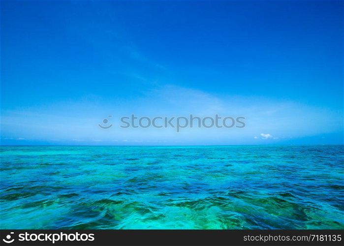 sea in Zanzibar beach. Natural tropical water paradise. nature relax. Travel tropical island resort.