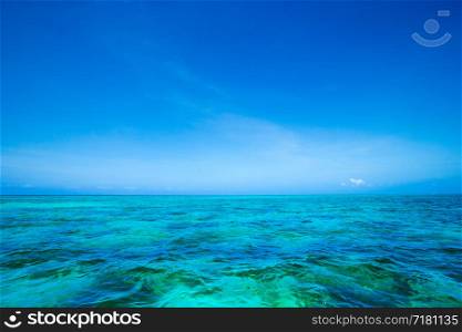 sea in Zanzibar beach. Natural tropical water paradise. nature relax. Travel tropical island resort.