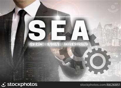 SEA is shown by businessman concept.. SEA is shown by businessman concept