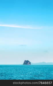 sea landscape with island, Gulf of Thailand at morning