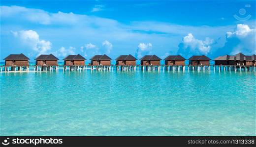 Sea Maldives. tropical Maldives island with beach. travel landscape