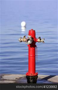 Sea marine fire protection hydrant in mediterranean sea