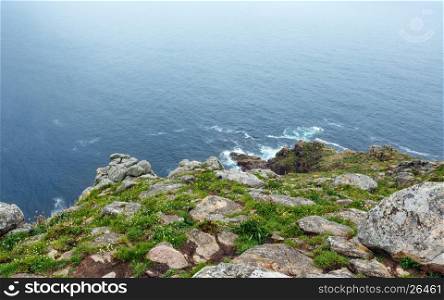 Sea misty view from Cape Fisterra (Galicia, Spain).