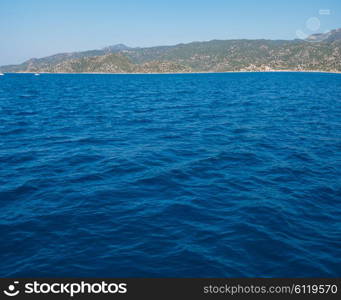 Sea, near ruins of the ancient city on the Kekova island, Turkey