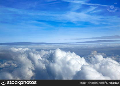 Sea of clouds sky from aircraft view