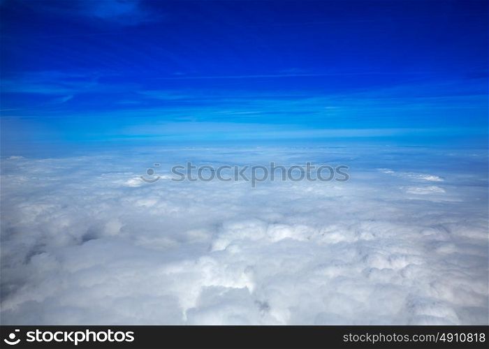 Sea of clouds sky from aircraft view