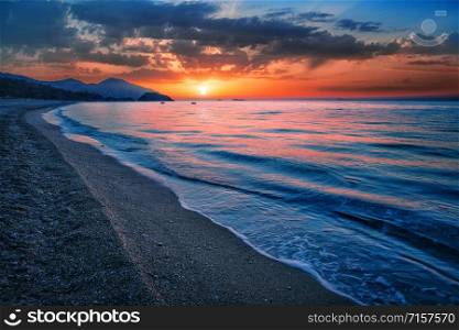 Sea or ocean bay at the sunset. Sea or ocean bay at sunset