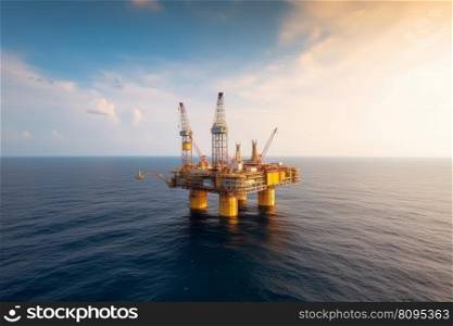 Sea petroleum platform. Industry rig. Generate Ai. Sea petroleum platform. Generate Ai