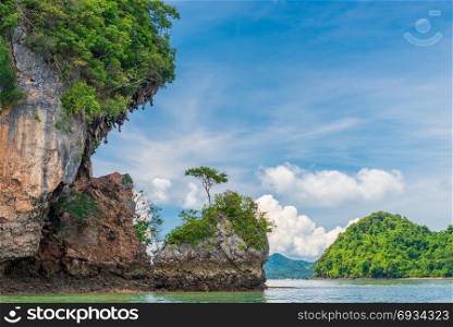 sea, rocks, landscape of the tropical islands of Thailand. Province of Krabi
