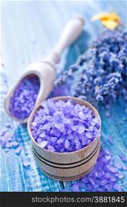 sea salt and lavender on a table