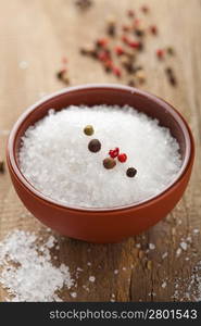 sea salt with colorful pepper