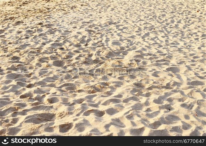 sea sand with footprints