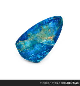 Sea Sediment Jasper in a Blue Color. White background.