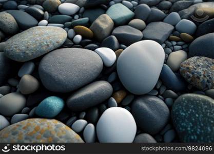 Sea stones background. Illustration AI  Generative