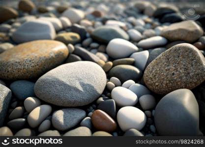 Sea stones background. Illustration AI  Generative