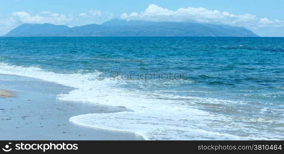 Sea summer view from beach (Greece, Lefkada, Ionian Sea).